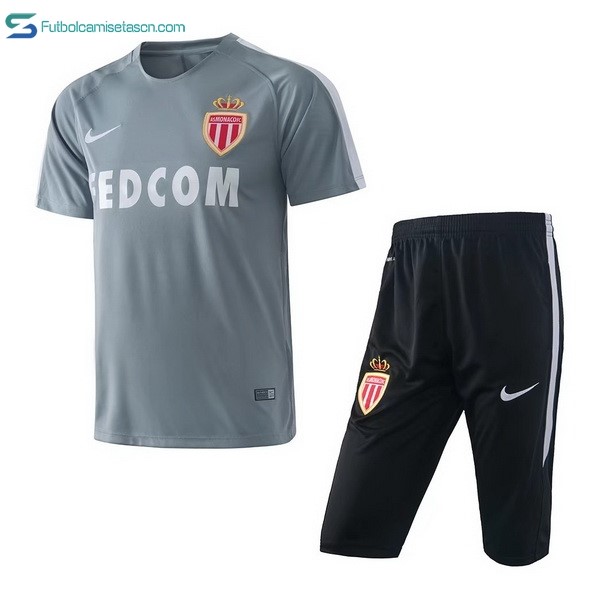 Entrenamiento AS Monaco Conjunto Completo 2017/18 Gris